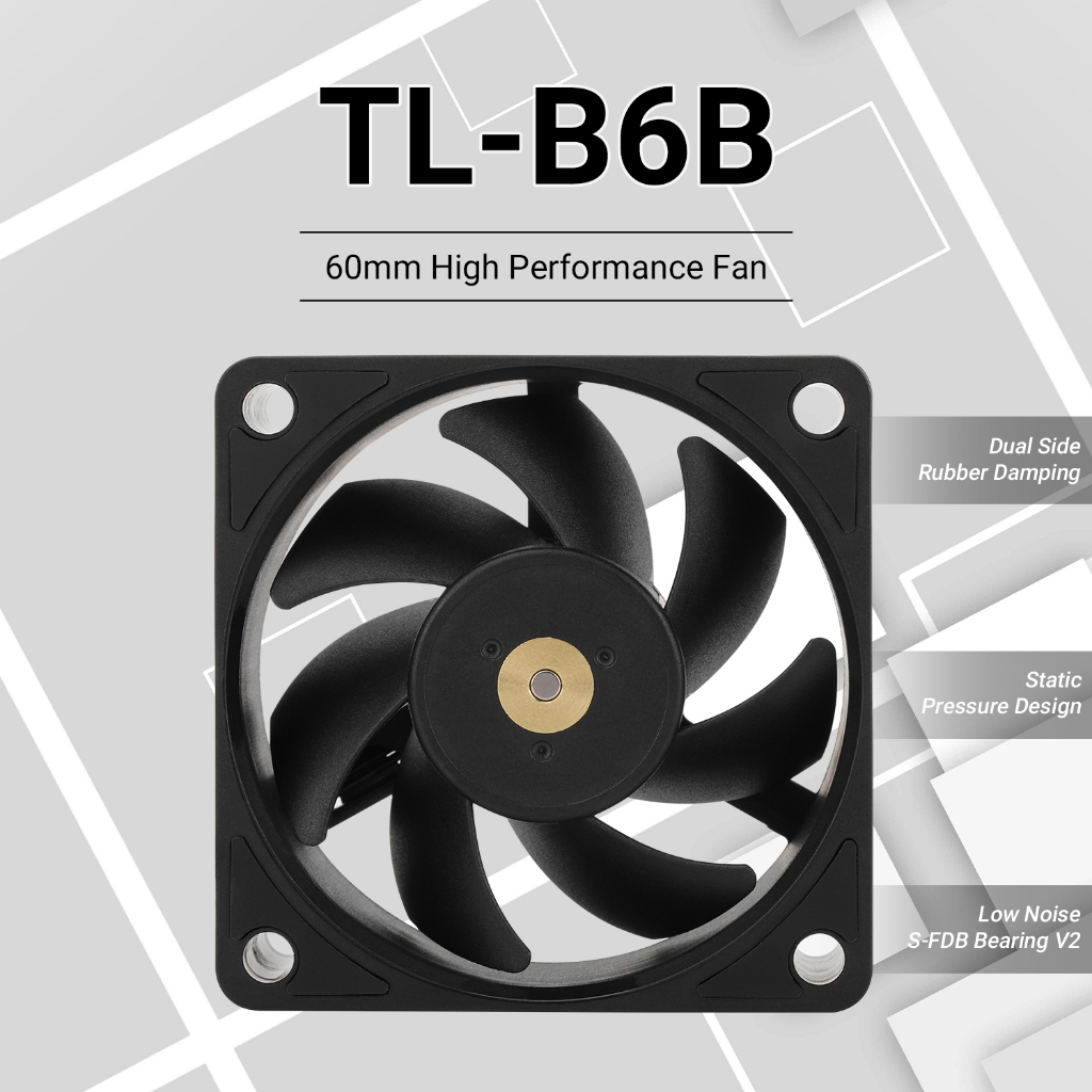 Thermalright พัดลมระบายความร้อน CPU  60 มม. TL-B6B/B6W