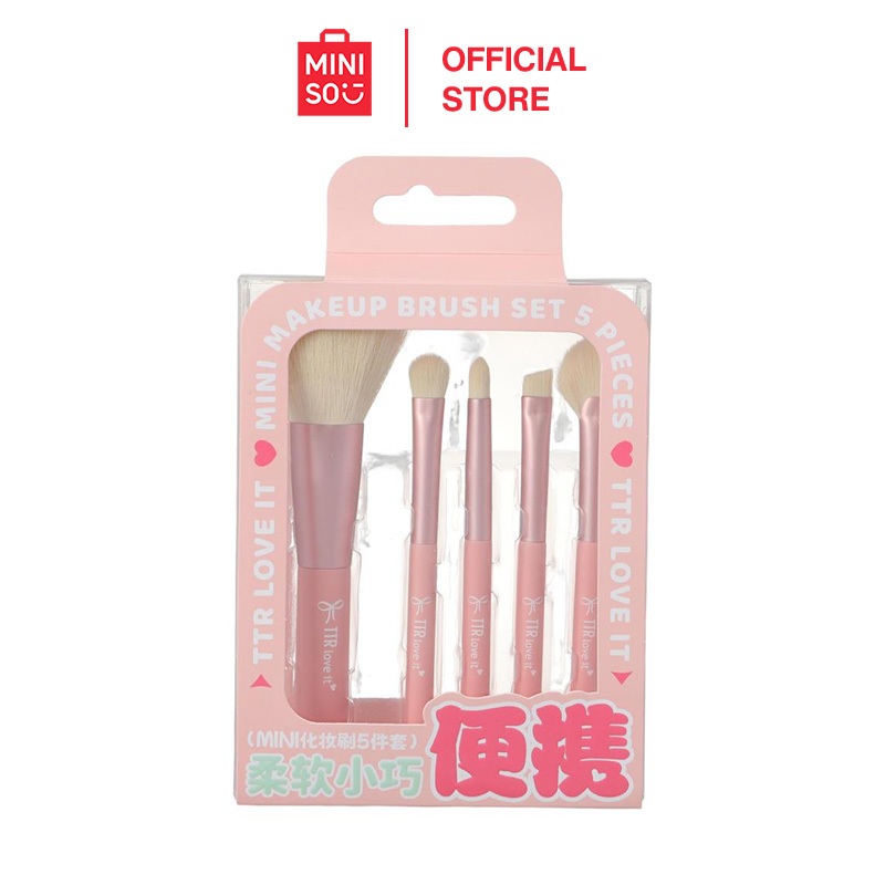 MINISO Official TTR Three-Second Heartbeat MINI แปรงแต่งหน้า 5 ชิ้น
