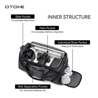OTOHE กระเป๋าเดินทางกีฬากลางแจ้ง Unisex กระเป๋าสะพายยิมแฟชั่น Unisex แบบพกพาโยคะว่ายน้ําฟิตเนสกระเป๋า