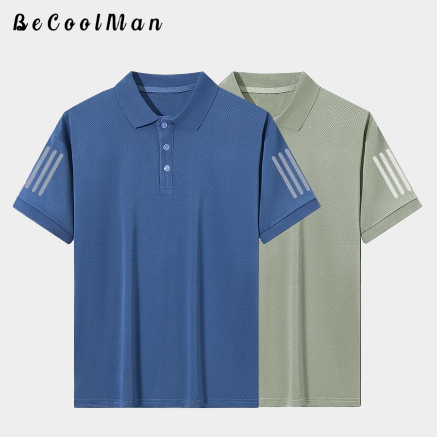 💥BecoolMan💥เสื้อโปโลรุ่นใหม่สำหรับฤดูร้อน  เสื้อผ้าผู้ชายแฟชั่น  ลำลอง  แบบบาง  ผ้าแห้งเร็ว