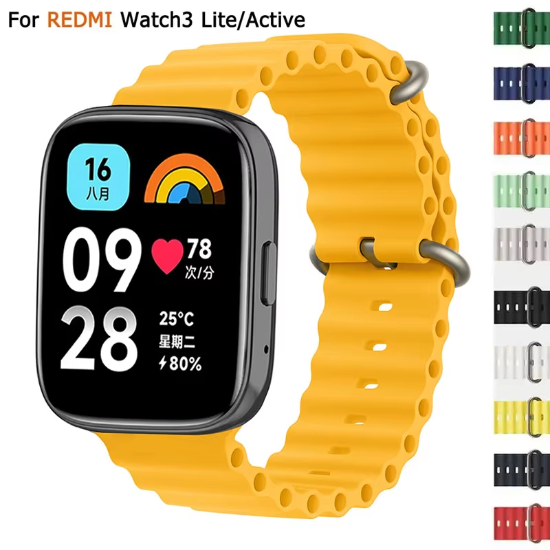 Ocean Band สําหรับ Redmi Watch 3 lite Sport Band สายรัดซิลิโคน Mi Watch3 Active สร้อยข้อมือ 20/22 มม.อุปกรณ์เสริม