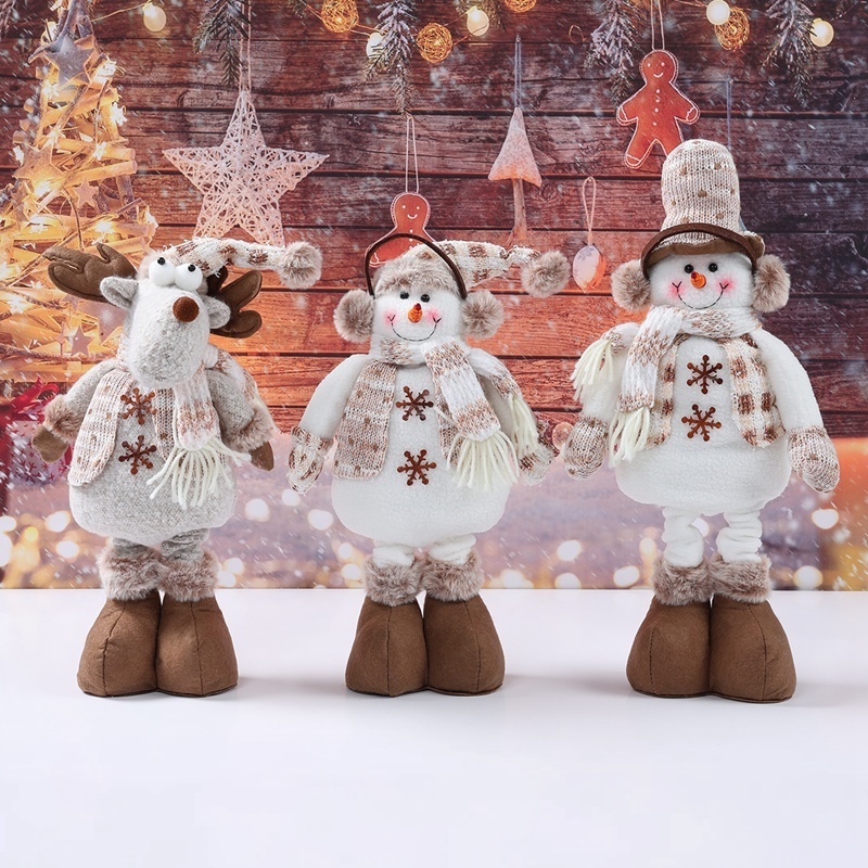 คริสต์มาส Snowman Plush ของเล่นยืดฤดูหนาว Elk ตุ๊กตาสําหรับของขวัญเด็กคริสต์มาสตกแต่งบ้าน 2025 Tabletop Decor Xmas Party Décor สวัสดีปีใหม่ 2026