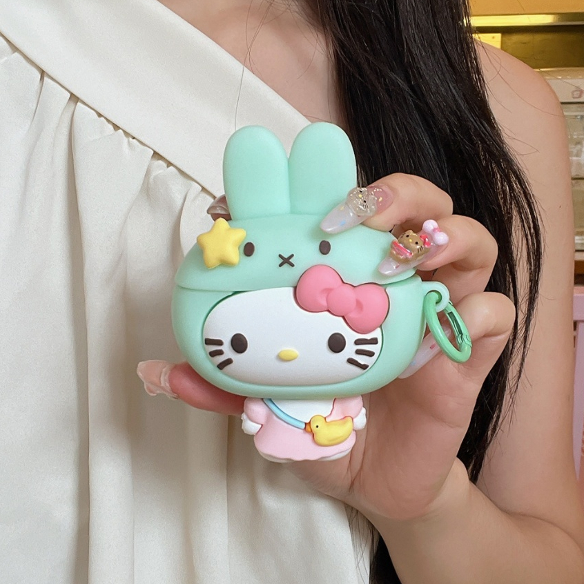 เคส AirPods ซิลิโคนอ่อนนุ่มสําหรับ iPhone AirPods Pro 2 AirPods 3 AirPods 1/2 AirPods 4 ซิลิโคน Miffy Rabbit KT เคสหูฟัง