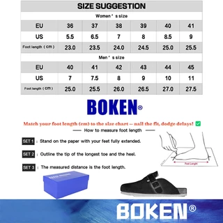 BOKEN รองเท้าแตะ Clogs Mules หนังนิ่มและ Cork Footbed สไตล์สไลด์สำหรับผู้หญิง