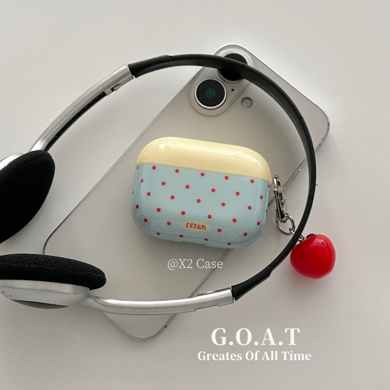 Goat Airpods 1/2/Airpods Pro/Airpods Pro 3/Airpods Pro 2/Airpods 3 Airpods 4 Soft Cortical หูฟังป้องกันและฤดูใบไม้ร่วง Arrest + พวงกุญแจ