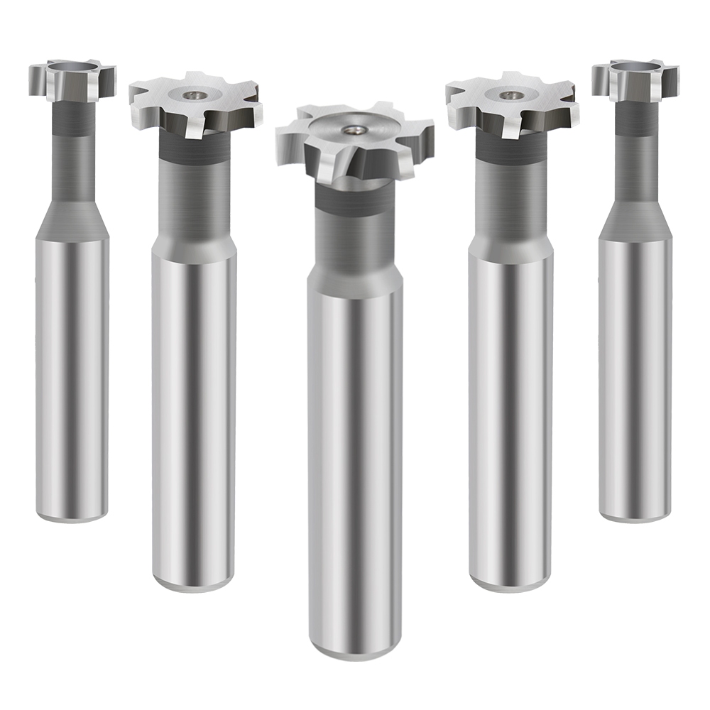 HSS T Slot End Mill 8-32 มม.เราเตอร์บิตสําหรับโลหะกัด CNC T Slot Milling Cutter 6-16 มม.Shank