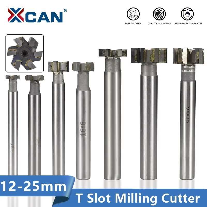 XCAN HSS T Slot End Mill 12/16/20/25 มม. Router Bit สําหรับโลหะกัด CNC T Slot เครื่องตัดมิลลิ่ง