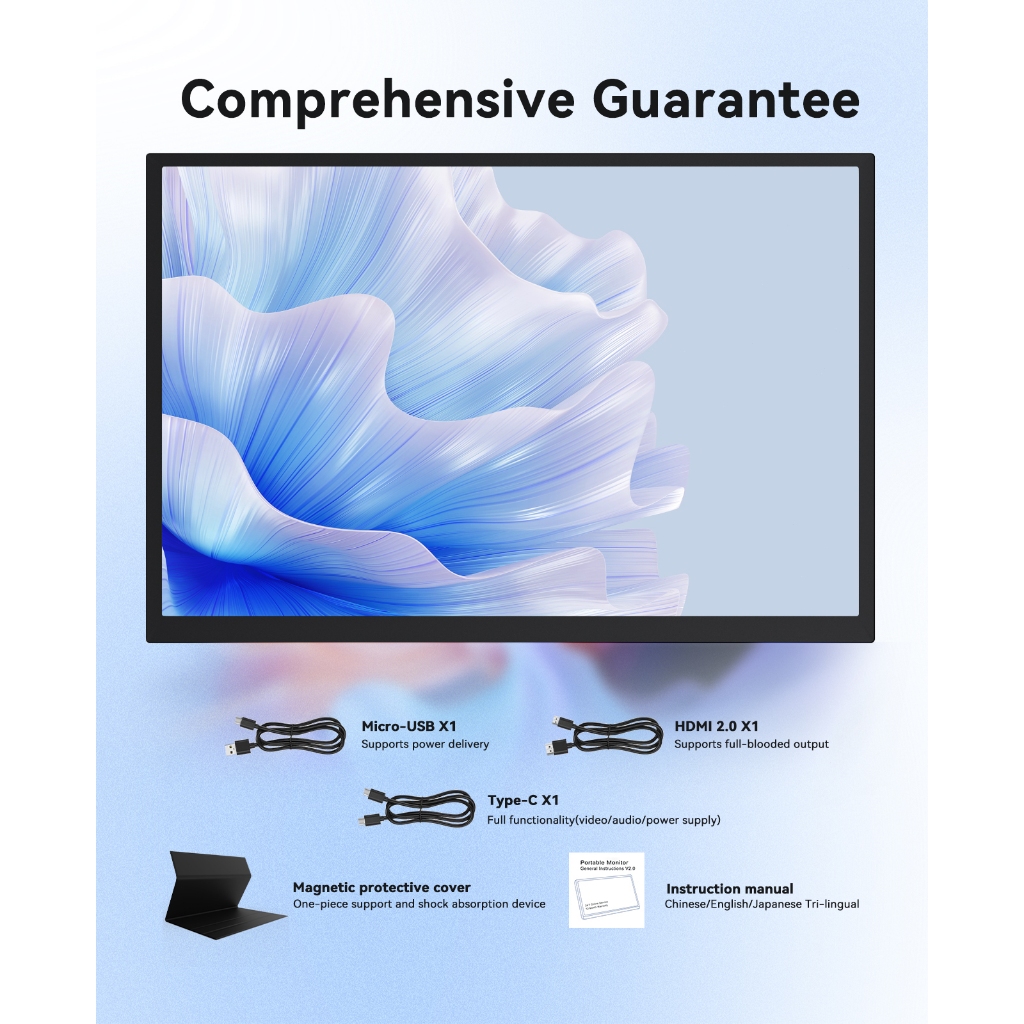 ZSCMALL 14 นิ้ว 2K จอภาพแบบพกพาแล็ปท็อป USB C HDMI Gaming Ultra-Slim จอแสดงผล IPS สมาร์ทฝาครอบและลําโพง 2160*1440P HDR Plug & Play ภายนอก Monitor สําหรับแล็ปท็อป - รูปที่ 5