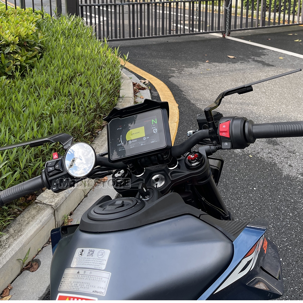 KX KLX รถจักรยานยนต์ Circular handle กระจกมองหลังมุมกว้างสําหรับ Kawasaki KLX450R KX250 KX450 KLX KX 125 250 450 KX450F KX250F - รูปที่ 3