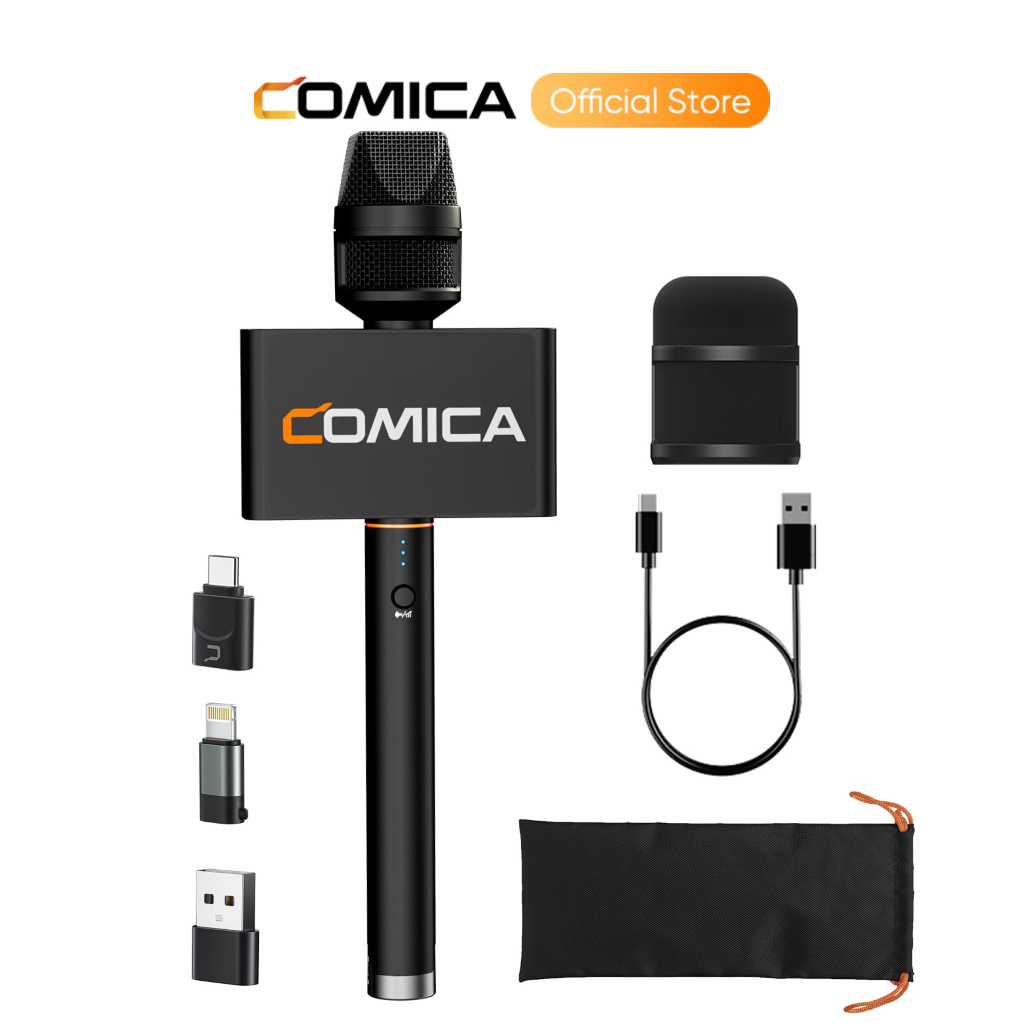 ไมโครโฟนไร้สาย COMICA Revo S, ไมโครโฟนแบบมือถือสําหรับพอดแคสต์, รายงาน, สัมภาษณ์, บันทึกวิดีโอ, การสตรีมสด ไมค์สัมภาษณ์ เข้ากันได้กับ Windows, Mac OS, สมาร์ทโฟน