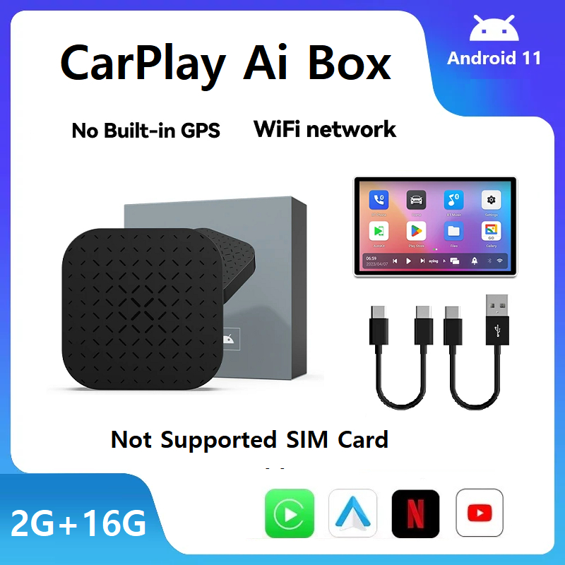 Binize CarPlay Ai กล่องไร้สาย CarPlay Android Auto Android 11.0 สําหรับ Mazda Volvo Toyota Kia Ford 