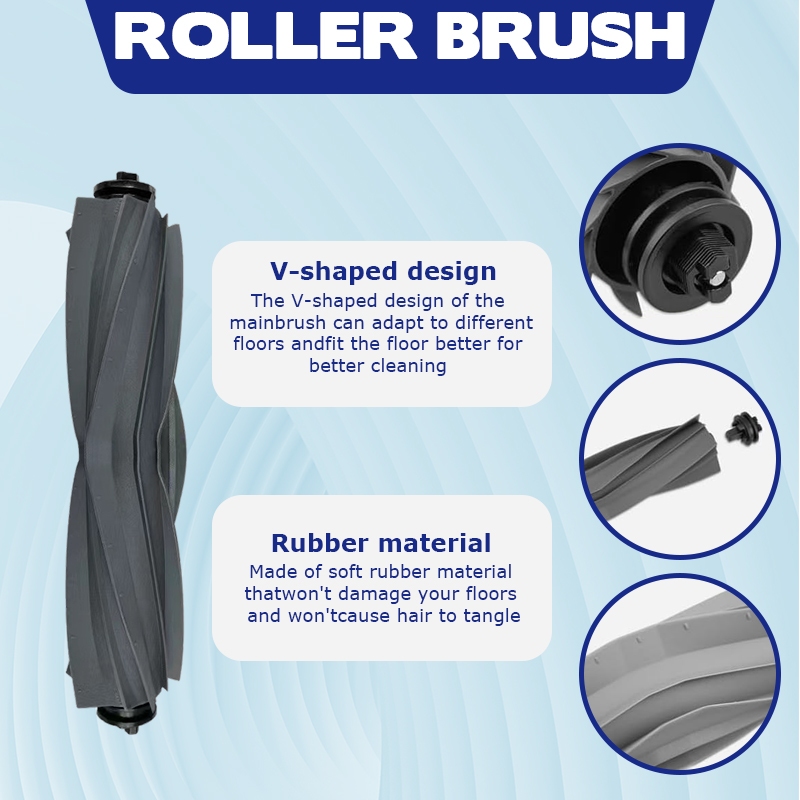 แปรงหลักเข้ากันได้กับอุปกรณ์เสริมเครื่องดูดฝุ่นหุ่นยนต์ dreame D20 ultra