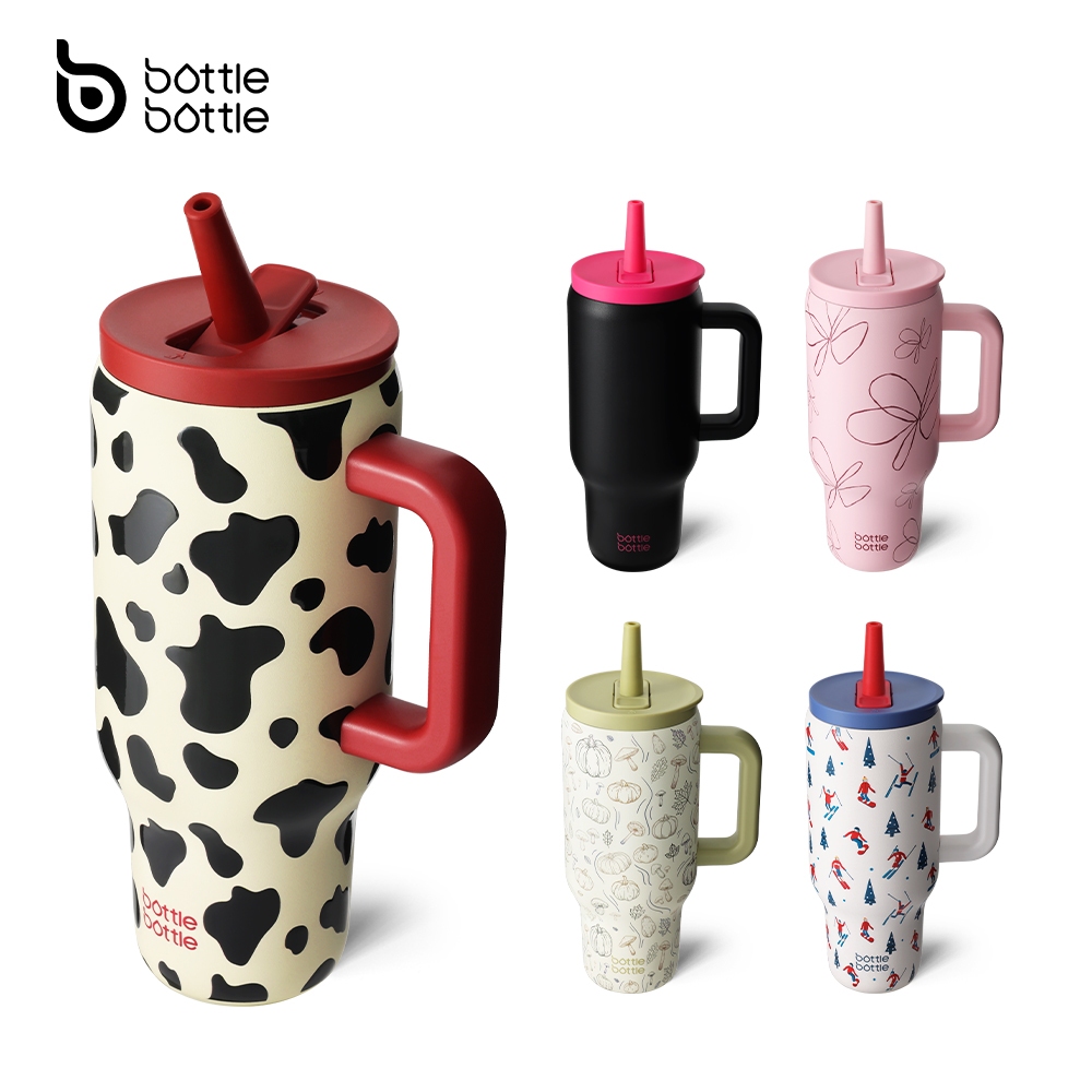 BOTTLEBOTTLE ที่วางแก้วสแตนเลสในรถยนต์ 30 ออนซ์พร้อมฝาปิดคู่และที่วางขวดน้ําความจุสูง