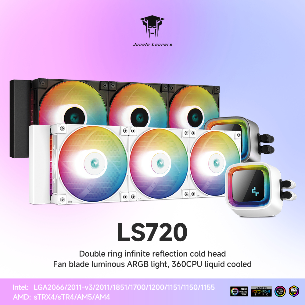 Deepcool LS720 LS520 CPU Aio Liquid Cooler 240 มม./360 มม.ARGB สีขาวเมนบอร์ดเอฟเฟกต์แสง Sync 120 มม.