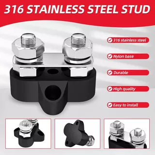 2 ชิ้น เทอร์มินอล บล๊อกต่อสายไฟ จุดต่อสายไฟ Bus Bar Terminal Block 5/16 นิ้ว M8 DC 48V Power Junction Block Power Distribution Block บัสบาร์ บาร์กราวด์ บาร์นิวทรัล เทอร์มินอลกราวด์