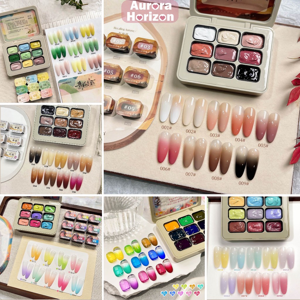 ✨พร้อมส่งในกรุงเทพฯ✨ ยาทาเล็บ 9 Grid Series Solid Pat ยาทาเล็บ Pat กาว Delicate  Saturation Blooming Gradient No-Wash