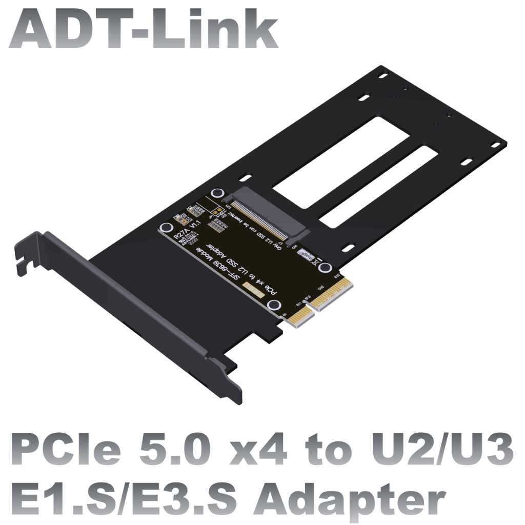 [ปรับแต่ง] ADT-Link PCIe 4.0 5.0 x4 ถึง U.2/U.3/E1.ส/จ3.S Hard Disk Adapter Cassette Holder