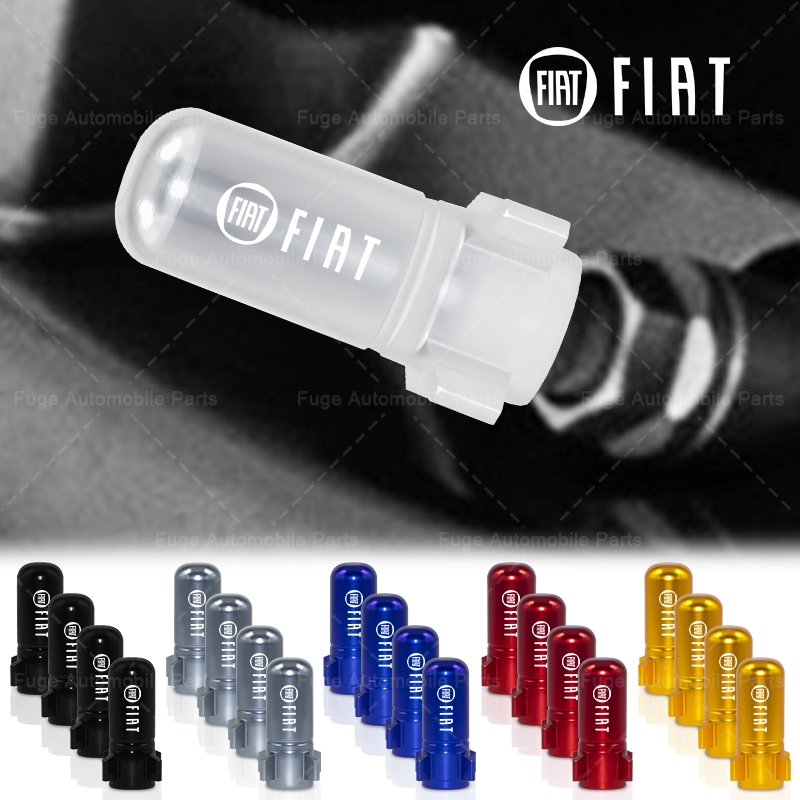 4pcs รถล้อ Tyre Anti-dust หมวกเลเซอร์โลโก้รถวาล์วสําหรับ Fiat Aegea 500c Panda Uno Palio Tipo Doblo