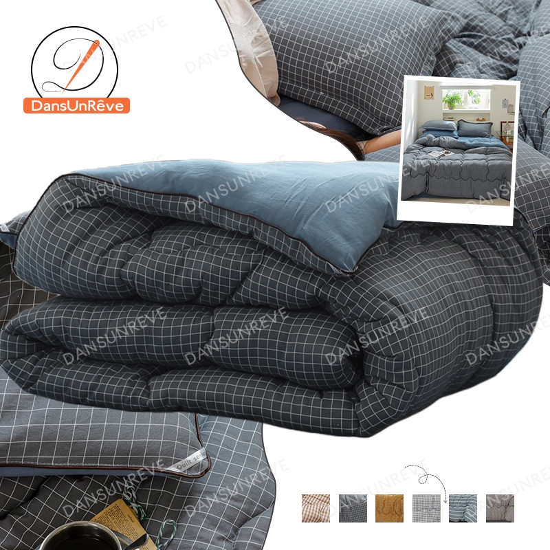 1ชิ้น ลายสก๊อต ผ้าห่มนวม ผ้านวม duvet ผ้าห่มบาง comforter quilt 5ฟุต 6ฟุต 3ฟุต