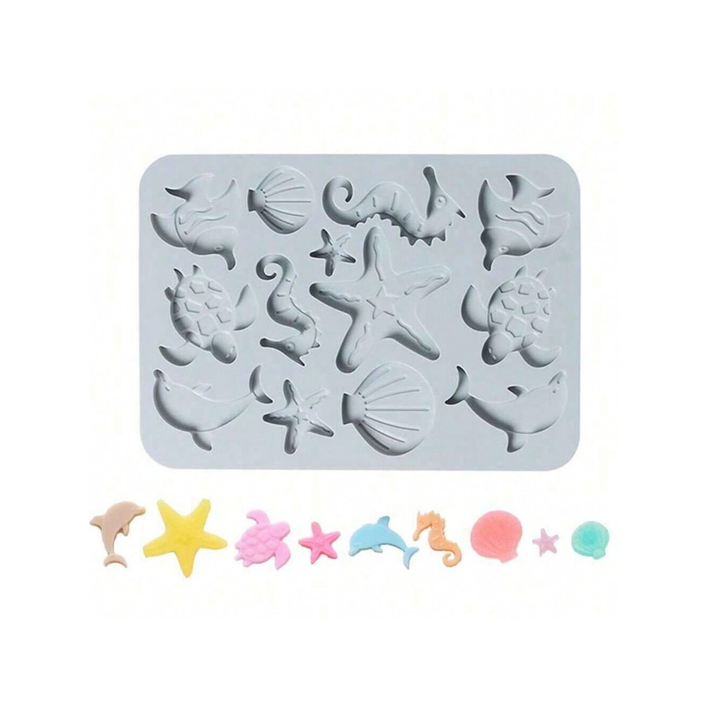 Elegant Ocean Themed 3D แม่พิมพ์ซิลิโคน - สําหรับช็อกโกแลต, Candy & Fondant, Ideal DIY เครื่องมือตกแ