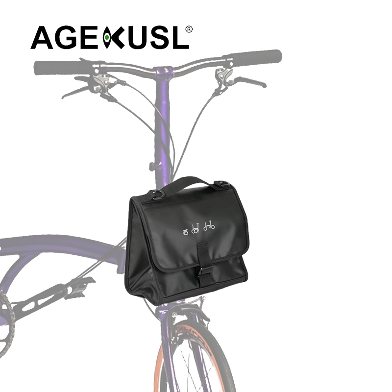AGEKUSL จักรยานด้านหน้ากระเป๋าตะกร้ากระเป๋าด้านหน้า Rack Pack Carrier กระเป๋าขี่จักรยาน Fit สําหรับ Brompton 3Sixty Aceoffix จักรยานพับ