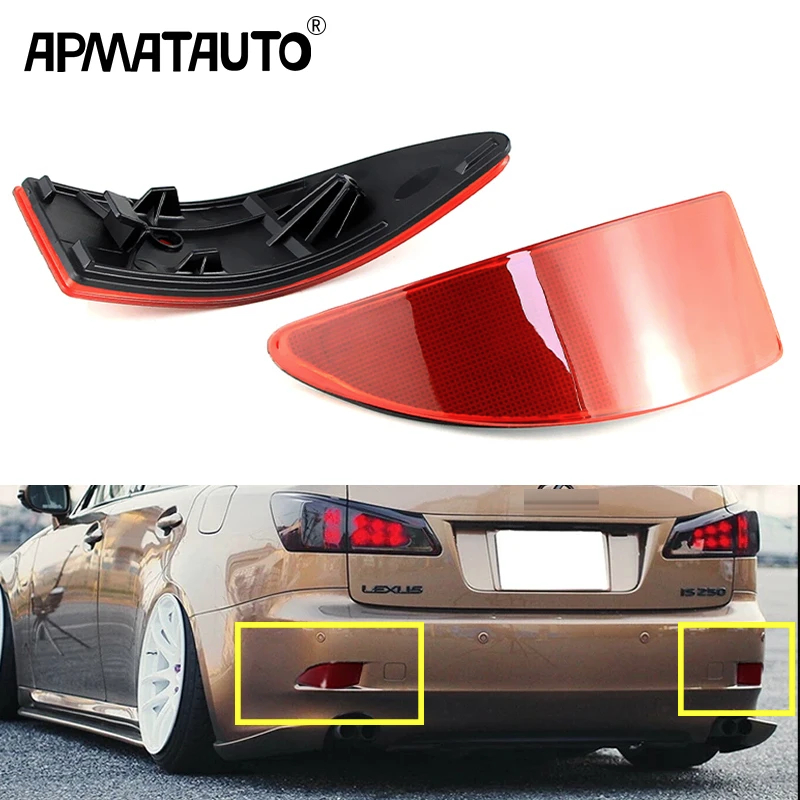 2 ชิ้น LED ไฟสะท้อนแสงกันชนหลังสําหรับ Lexus IS250 IS350 IS220d IS200d หางเบรคด้านหลังหมอกโคมไฟ