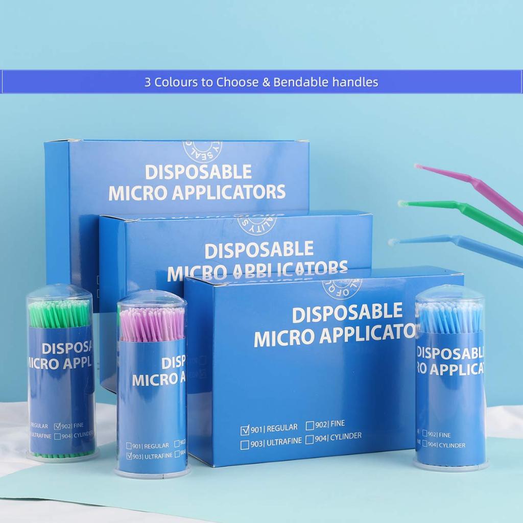 100 ชิ้น/กล่อง Bendable Dental แปรง Micro Applicator แบบใช้แล้วทิ้ง