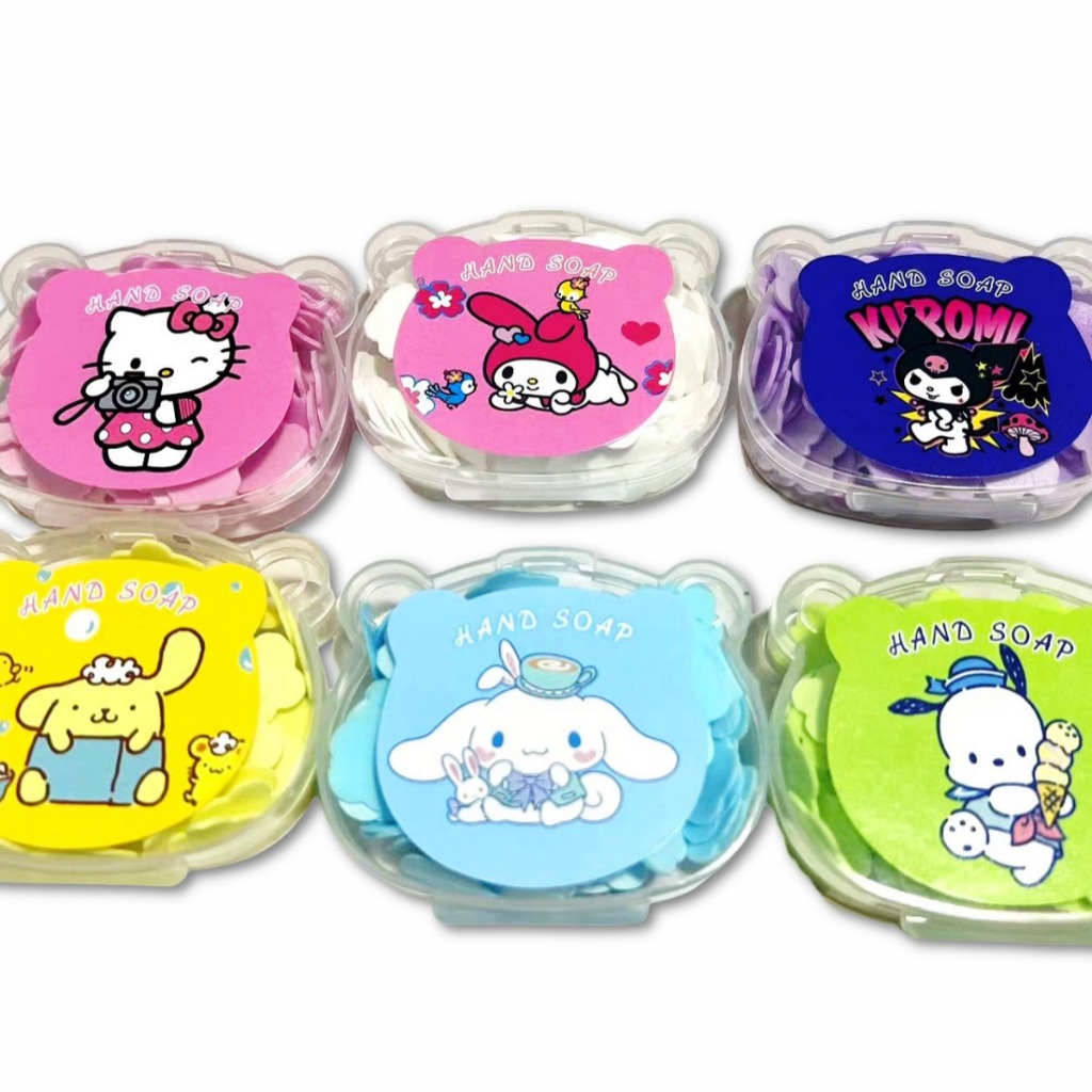 Sanrio แผ่นสบู่ใช้แล้วทิ้ง Kulomi  Melody กระดาษสบู่ต้านเชื้อแบคทีเรีย Big Ears นักเรียนเด็กพกพาสบู่ล้างมือแบบพกพาติดตัว Cinnamoroll Pochacco Hello kitty ราคา ถูกที่สุด ดีลบีเคเค แกลเลอรีภาพที่ 7