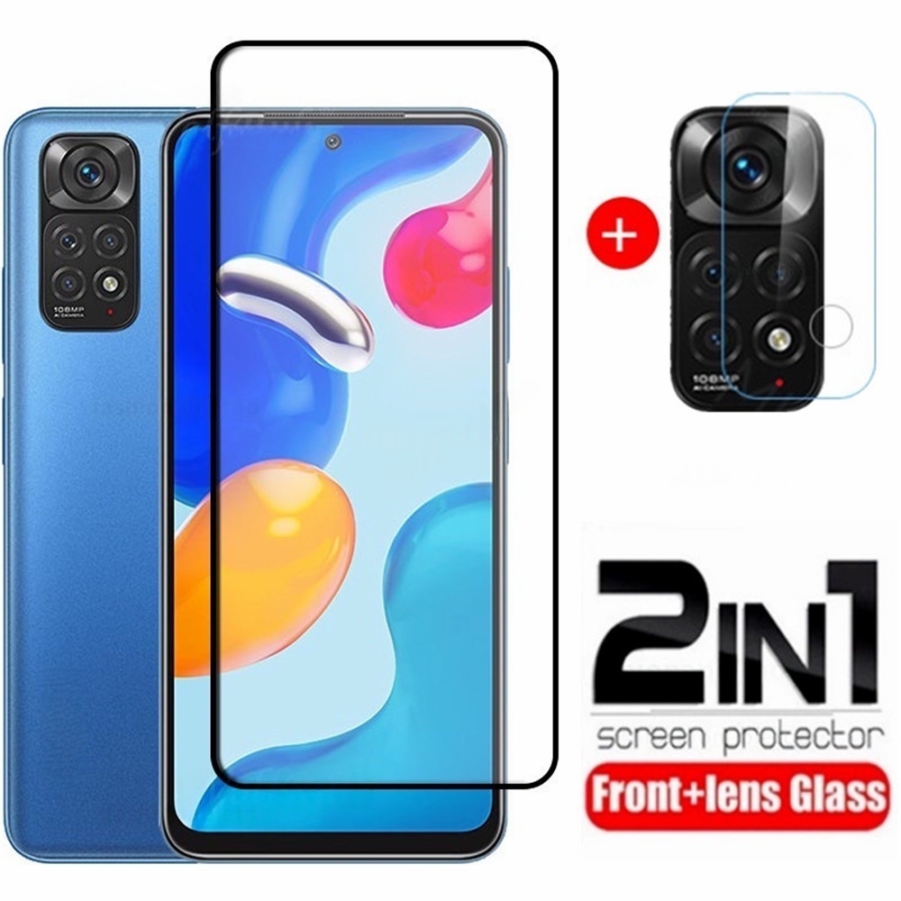 2 in 1 ป้องกันหน้าจอฟิล์มกระจกนิรภัยสําหรับ Redmi 15 1 5 C 15C Redmi15C Redmi15 4G 5G 2025 คลุมทั้งหมดฟิล์มด้านหน้าป้องกันหน้าจอกระจกกลับกล้องเลนส์ฟิล์ม