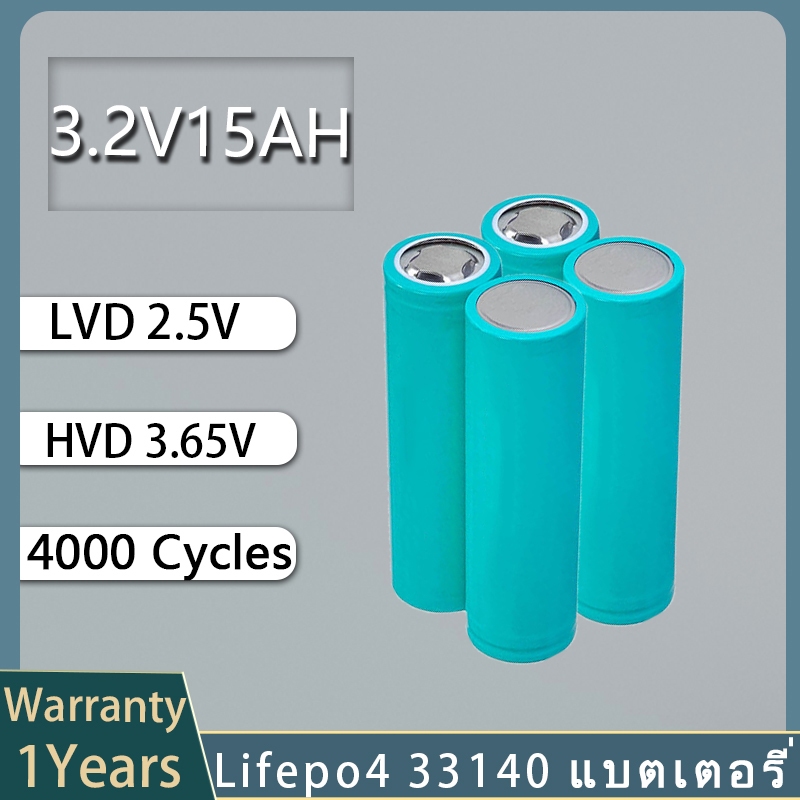 3.2V 15ah Solar Lifepo4 แบตเตอรี่ 33140 3.2V แบตเตอรี่ลิเธียมไอออนแบบชาร์จไฟได้ Ebike แบตเตอรี่เดิมส