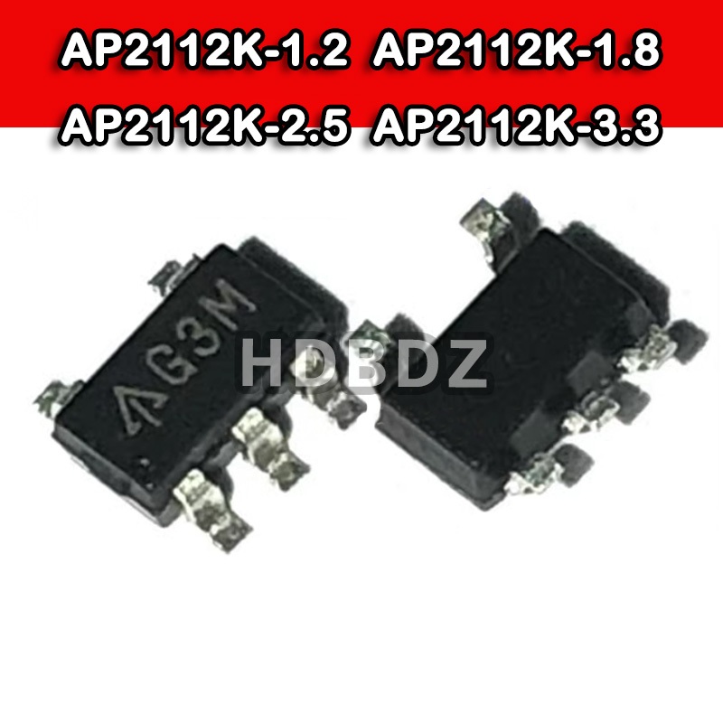 10PCS AP2112K-1.2 G3L AP2112K-1.8 G3M AP2112K-2.5 G3N AP2112K-3.3 G3P SOT23-5 LDO แรงดันไฟฟ้าชิป IC 