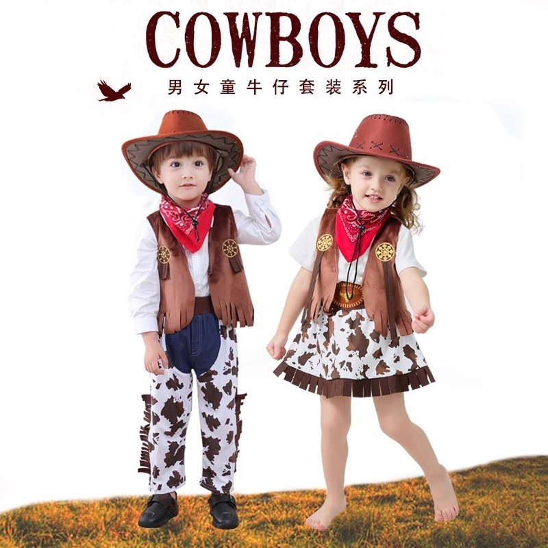 🔥ส่งไว จาก กทม🔥ชุดคาวบอยเด็กโต คาวเกิร์ลเด็กโต cowboy girl costume Cowboy Kid cowboy cosplay คาวบอย 