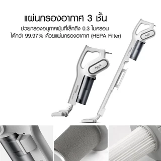 Deerma DX700 PRO เครื่องดูดฝุ่น แรงดูด 15KPA Vacuum Cleaner 2in1 rแบบมือถือ เครื่องดูดฝุ่น กรอง3ชั้น HEPA 0.3ไมครอน