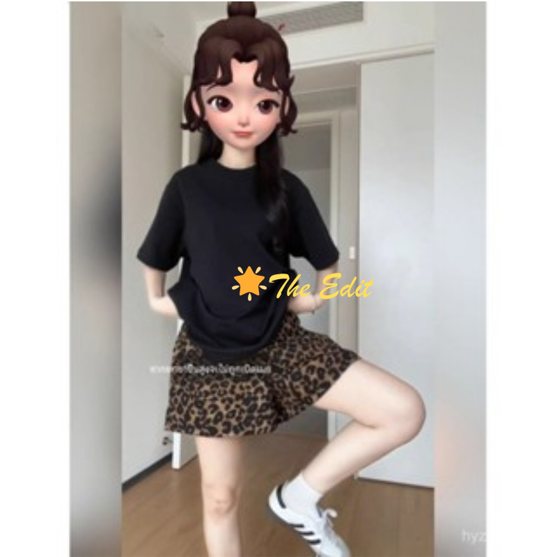 🌟พร้อมส่ง🌟กางเกงขาสั้นลายเสือดาวแบบเอวสูง สไตล์แฟชั่นฤดูร้อน
