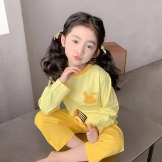 honeywears⚡พร้อมส่ง⚡ชุดบ้านเด็ก ชุดนอนลำลองเด็กผู้หญิง น่ารัก สวยหวาน ใส่สบาย สำหรับฤดูร้อน หลายสีให้เลือก ไซส์ 100-150