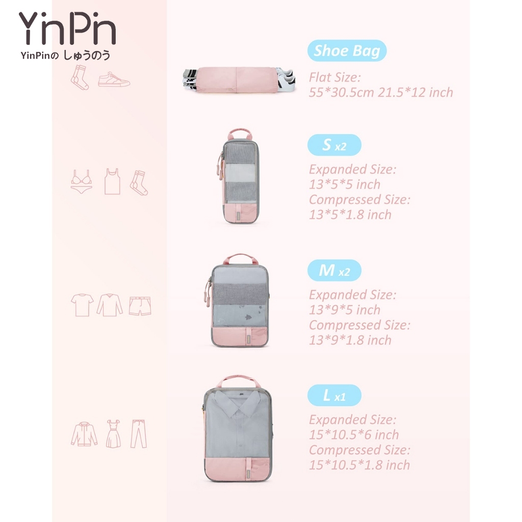 ✨กระเป๋าเดินทาง กระเป๋าเดินทางออแกไนเซอร์จัดเก็บเสื้อผ้าเฉพาะกระเป๋าเดินทางชุดคู่2/4/6ชิ้นชุดกระเป๋า✨ - รูปที่ 3