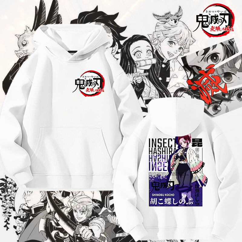 เสื้อฮู้ดDemon Slayer ขนาดสำหรับเด็กและผู้ใหญ่ ทำจากผ้าฝ้าย100%