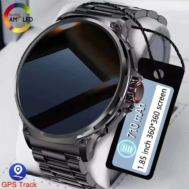 LIGE smartwatch แค่ 1.85 นิ้วสมาร์ทนาฬิกาผู้ชาย 710มะห์ แบตเตอรี่สแตนด์บายนานบลูทูธโทรสมาร์ทนาฬิกาออกกําลังกายใหม่นาฬิกาติดตามกีฬา หุ่นยนต์ ไอโอเอส smartwatch men