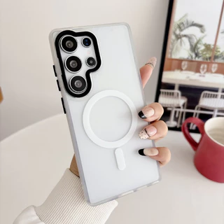 แม่เหล็ก+แมตต์ เคส For Samsung A56 A55 5G Case Samsung A06 A05 A15 A16 A26 A35 A36 4G 5G Magnetic เคสโทรศัพท์กันกระแทกรูขนาดใหญ่