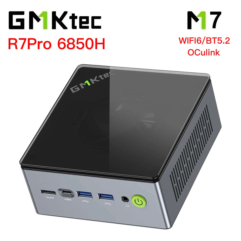 GMKtec M7 MINI PC R7 PRO 6850H DDR5 4800Mhz NVME SSD PCIE 3.0 OcuLink Win11Pro Wifi6 BT5.2 Dual 2.5G