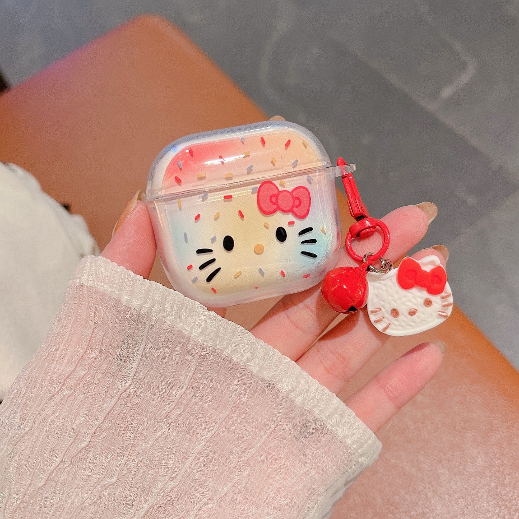 เคสหูฟังเหมาะสําหรับ Baseus WM01 เหมาะสําหรับ Baseus WM02 WM02+พวงมาลัยสายผีเสื้อสีชมพูจี้ดอกไม้