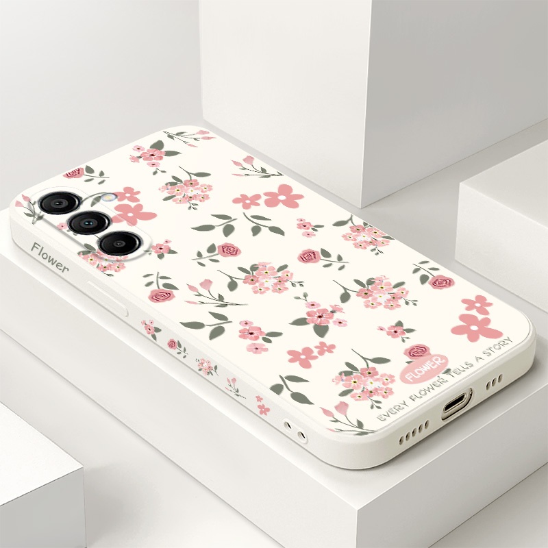 SAMSUNG ดอกไม้สีชมพูเคสโทรศัพท์สําหรับSamsung Galaxy A17 A07 A56 A36 A26 A16 A06 A55 A35 A25 A15 A05 A05S 4G 5Gฝาครอบ