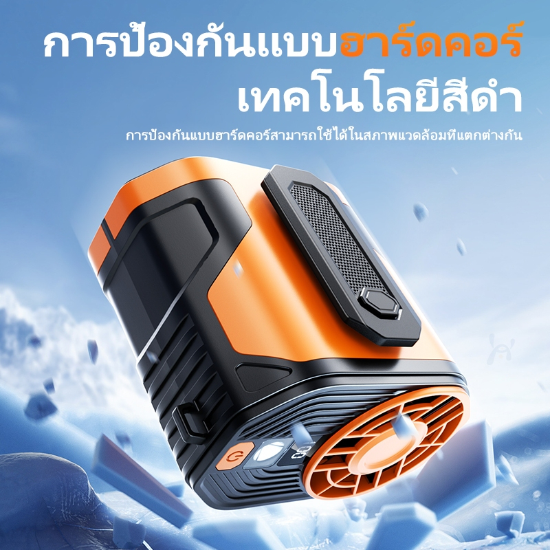 พัดลมเอว แขวนเอว/ตั้งโต๊ะ พัดลม/แบตสํารอง 2 ใน 1 เบา พัดลมพกพาพร้อมเข็มขัดและสร้อยคอ