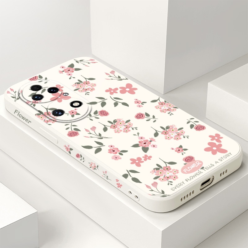 ดอกไม้สีชมพูเคสโทรศัพท์สําหรับ Huawei P50 P30 Pro Nova 9 8i 7i 3i ปกอ่อน