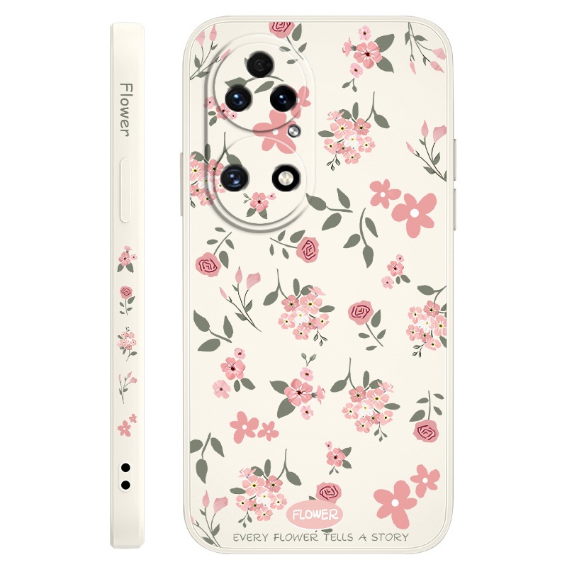 ดอกไม้สีชมพูเคสโทรศัพท์สําหรับ Huawei P50 P30 Pro Nova 9 8i 7i 3i ปกอ่อน - รูปที่ 5