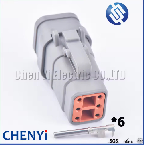6 Pin DTM ขั้วต่อสายไฟกันน้ําอัตโนมัติสีเทาปลั๊ก DTM06-6S-E007 DTM06-6S DTM04-6P ATM06-6S ATM04-6P ส