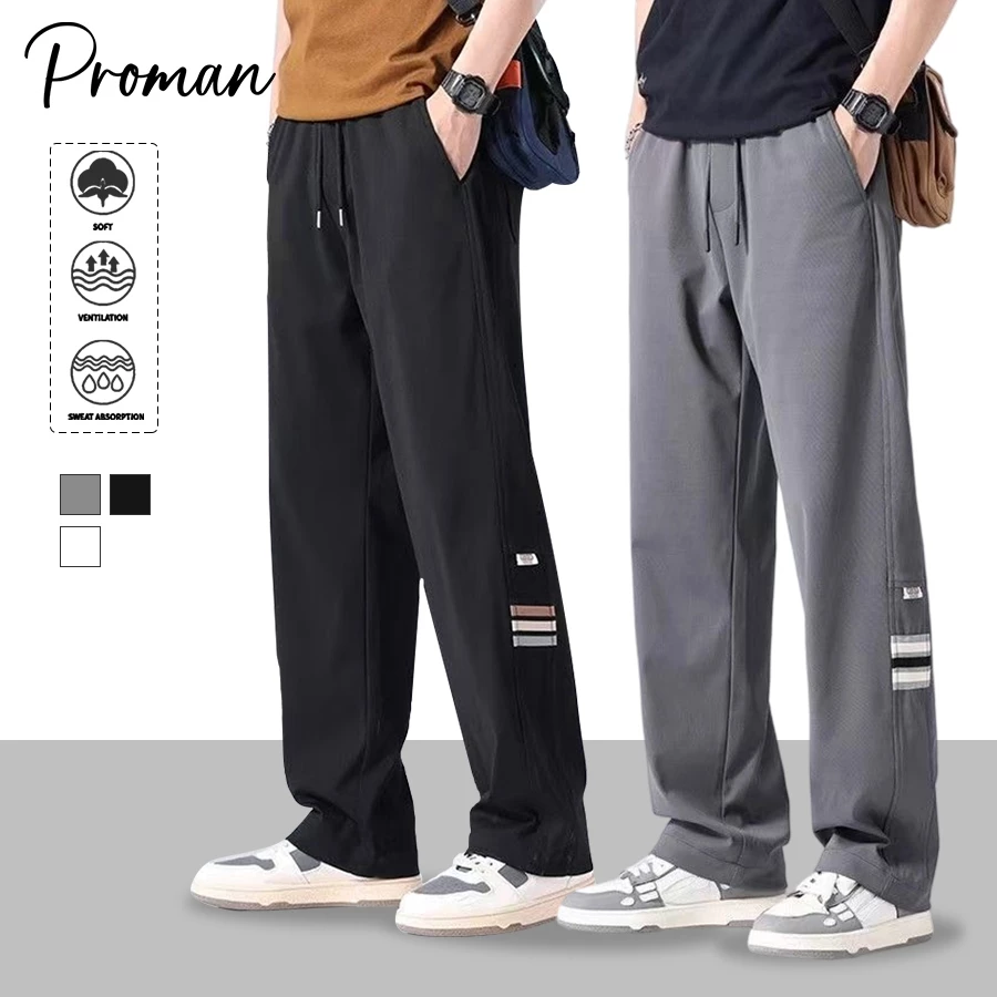 ⚡PROMAN⚡กางเกงขายาวผู้ชาย ลำลอง กางเกงชนิดสั้นตรง ทำให้น้ำหนักดูน้อย จับคู่ได้กับทุกอย่าง