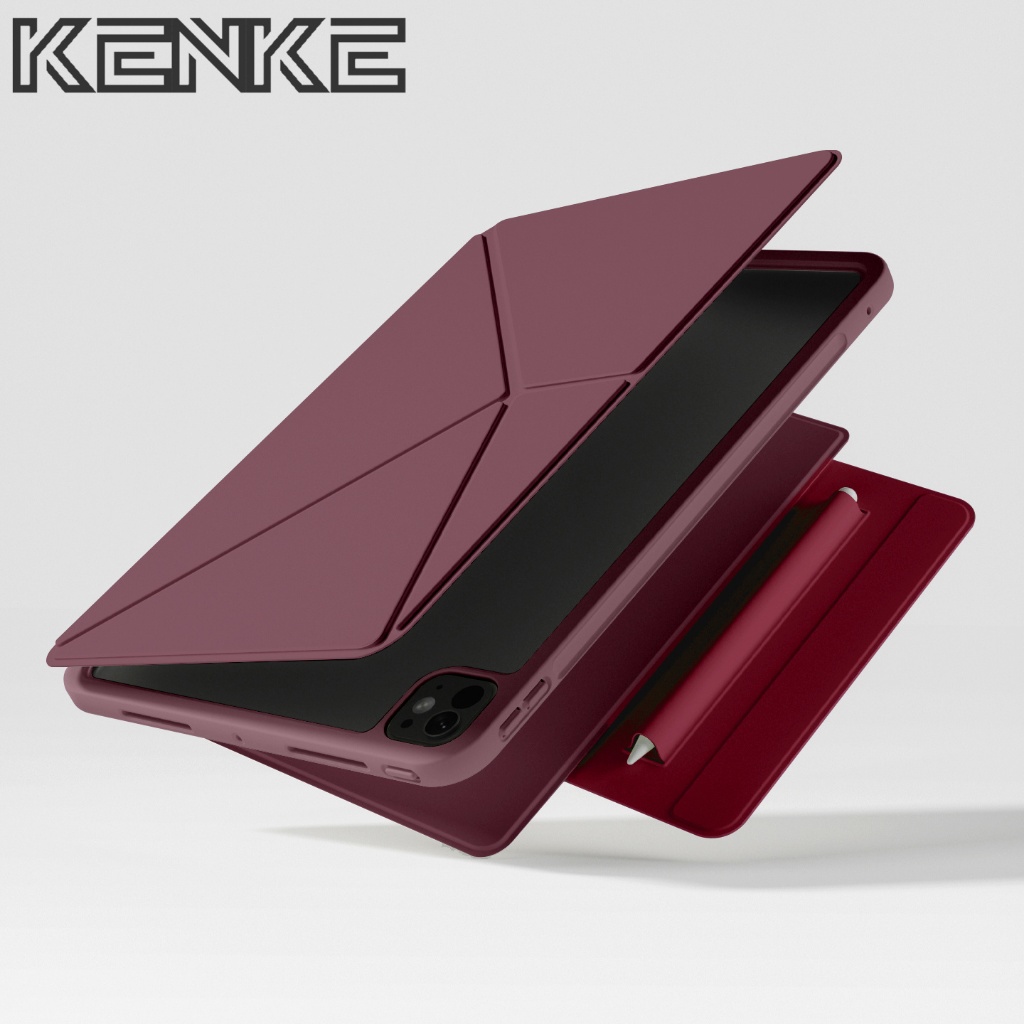 KENKE เคส iPad,การออกแบบใหม่ที่ถอดออกได้,เคสแท็บเล็ต,For iPad 2026 Air Pro 11 นิ้ว 13 inch M2 M3 M4 Air 4th Gen Case Air 5/6/7 เคสไอแพด gen10 Case gen11 A16 case ipad เปลือกแข็ง, สีม่วง