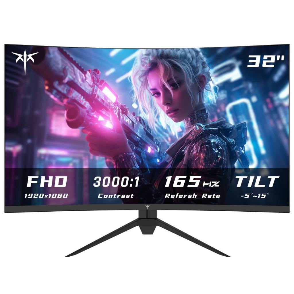 ​​KTC 32 นิ้ว FHD 1080P 165Hz 1500R VA Curved Gaming Monitor, 1920*1080 สูงสุด 180Hz, 350cd/m2, 3000