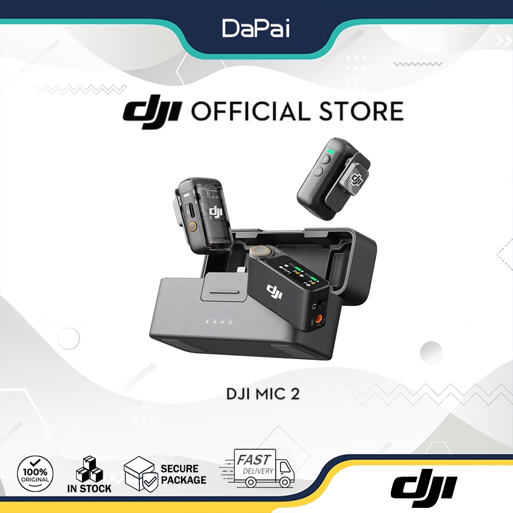 DJI Mic 2 - ไมโครโฟนไร้สาย | บันทึกเสียงคุณภาพสูง | ตัวติดแม่เหล็ก | การบันทึกภายใน 14H
